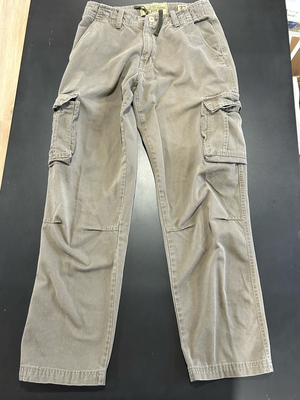 Vintage 100% Cotton Abercrombie & Fitch Men's Olive-Taupe Cargo Pants